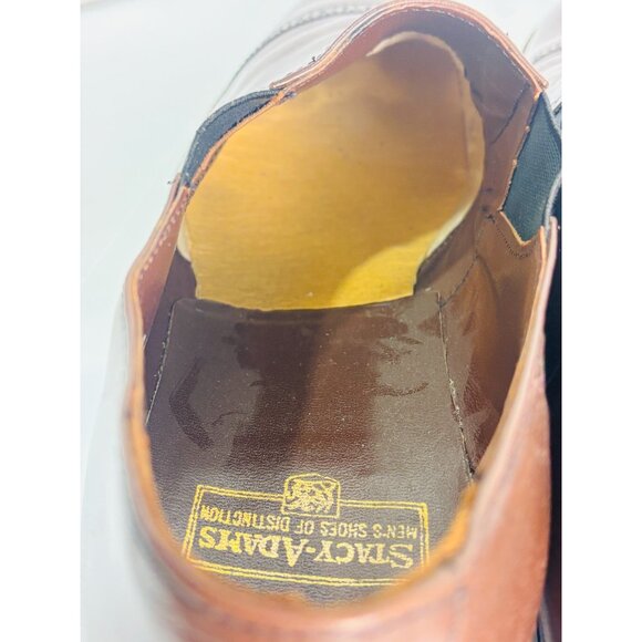 Stacy Adams Shoes Biscuit Brown Madison Loafer Leather 00017-02 Sz 13 D Cap Toe - Picture 10 of 12